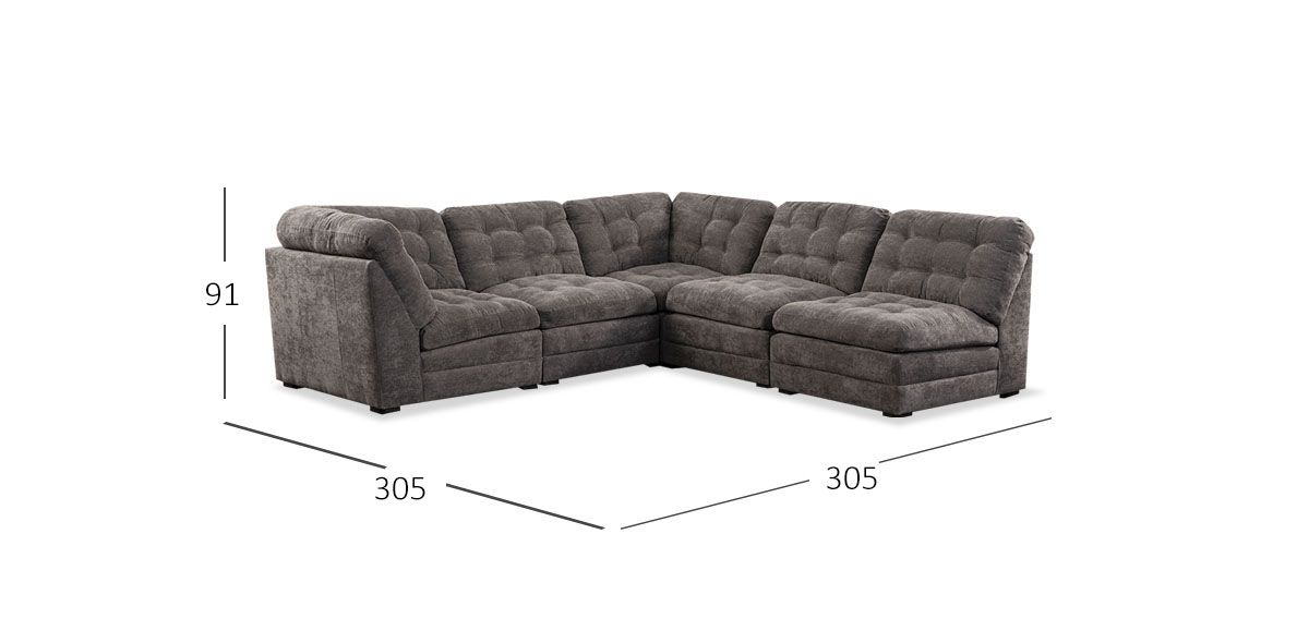 Sala Morrison New Gris 5 Piezas