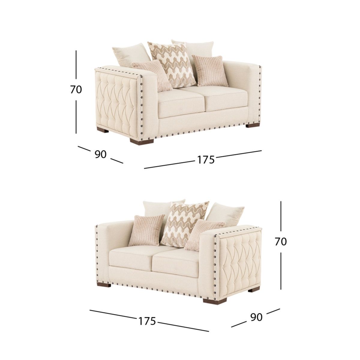 Sala Morris Ivory 2 Piezas