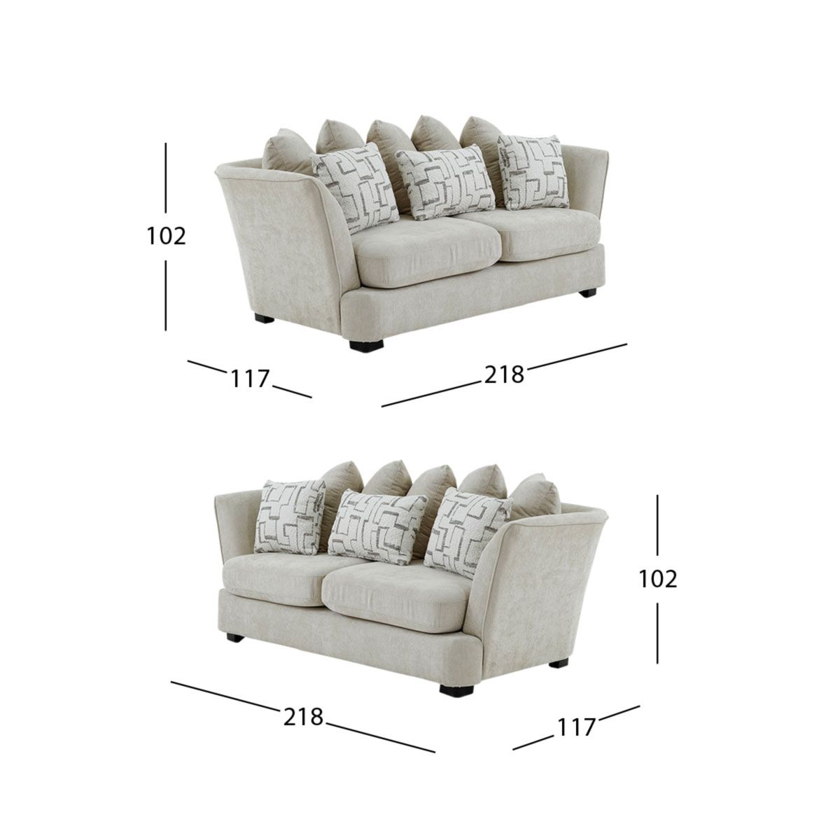 Sala Opulent Beige 2 Piezas