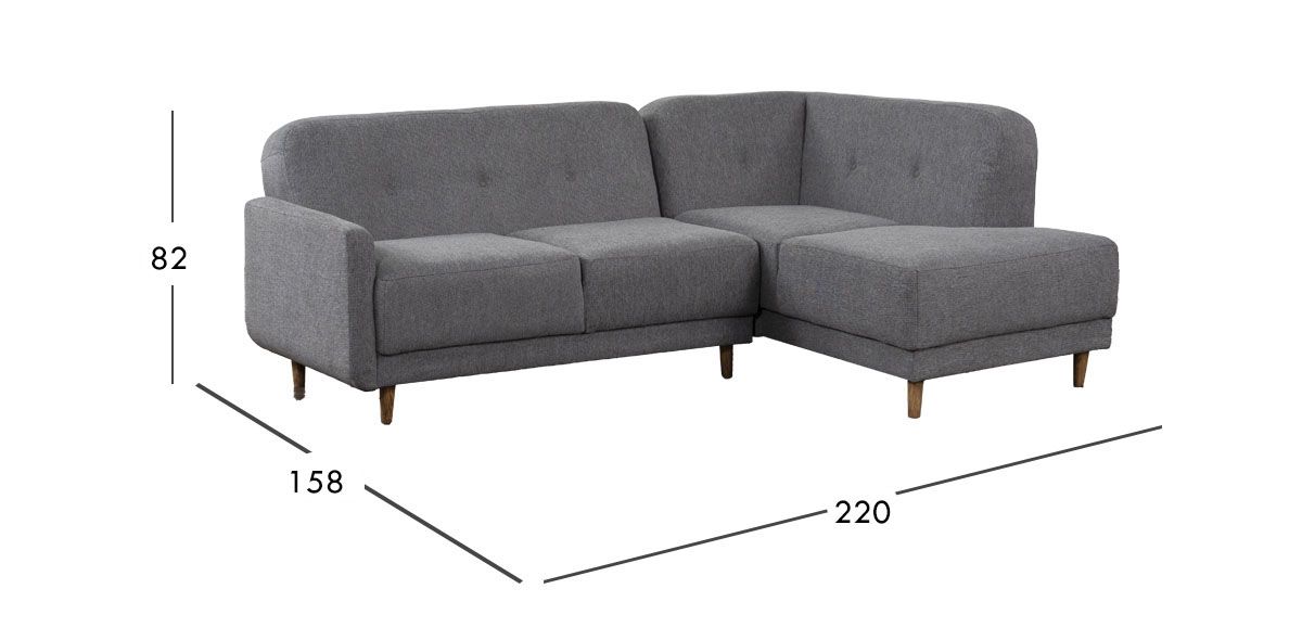 Sala En L Derecha Venecia Gris