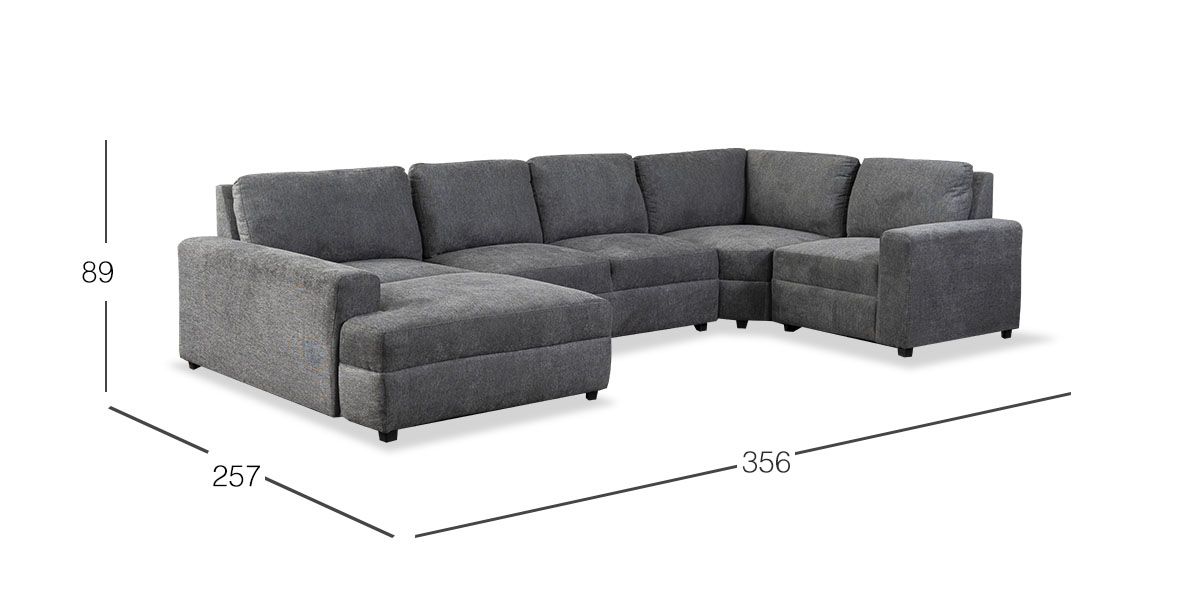 Sala Elite Gris Charcoal 4 Piezas