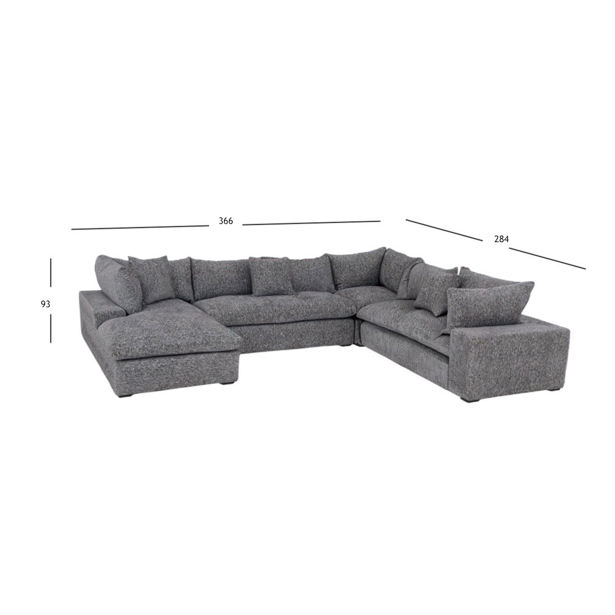 Sala Luccini Gris Charcoal 4 Piezas