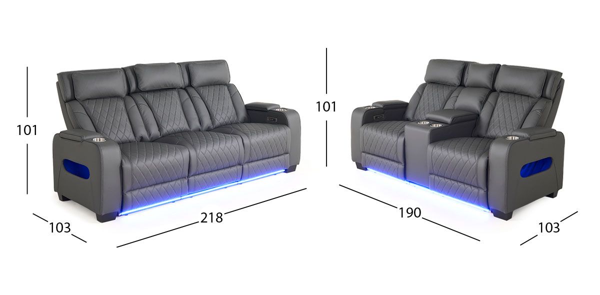 Sala Con Reclinables Eléctricos Jetour Gris Oxford