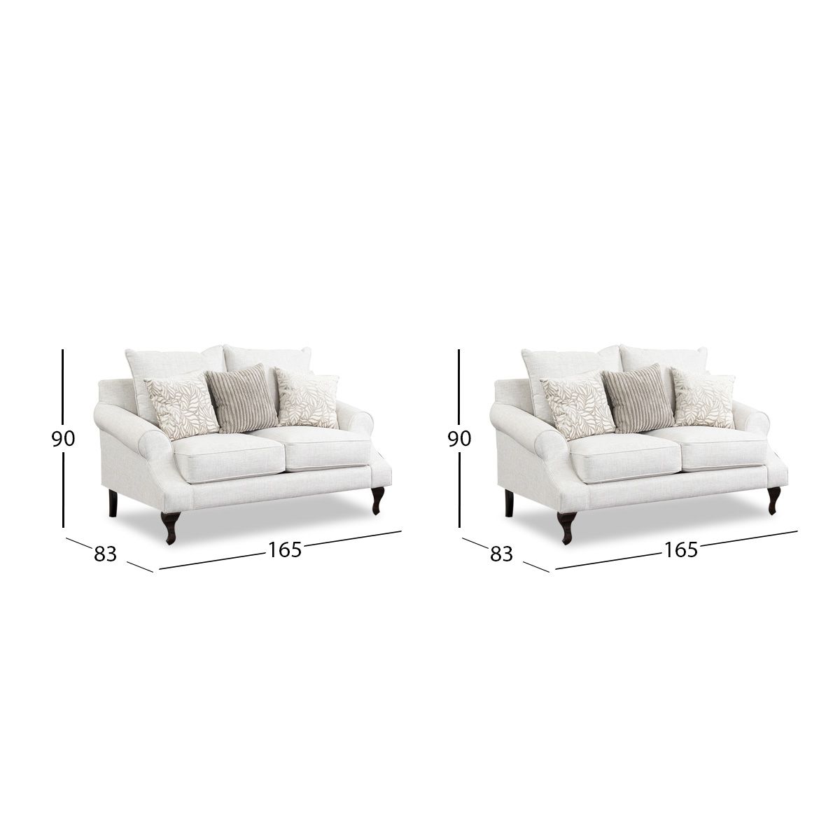 Sala James Fiora Ecru Blanco 2 Piezas