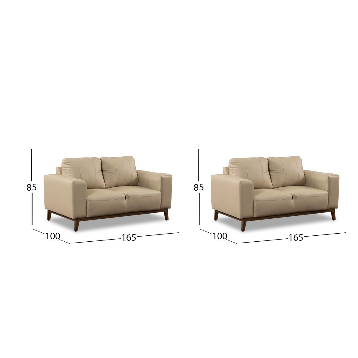 Sala Piel Littio Beige 2 Piezas