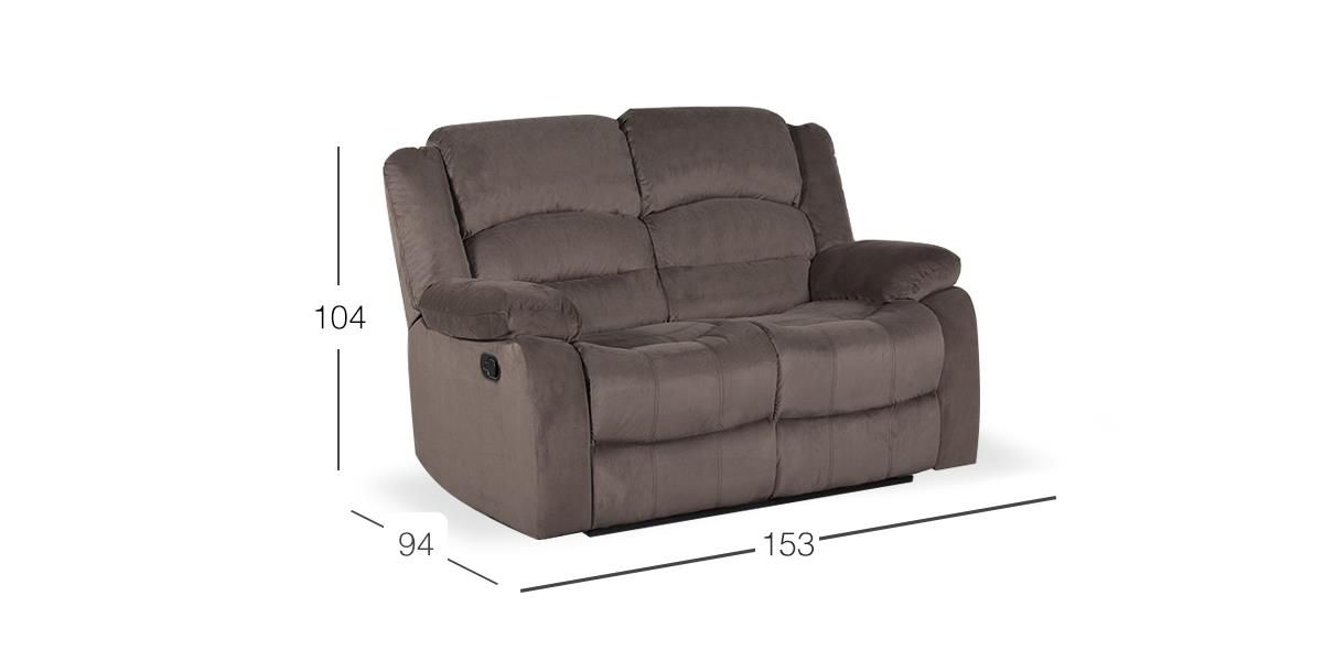 Sofá 2 Plazas Reclinable Memphis Velvet Chocolate 