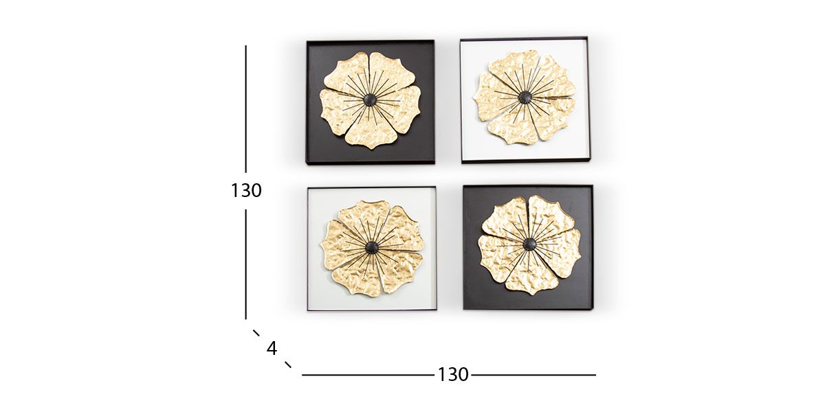 Juego De Cuadros Decorativos Lotto Blanco 4 Piezas