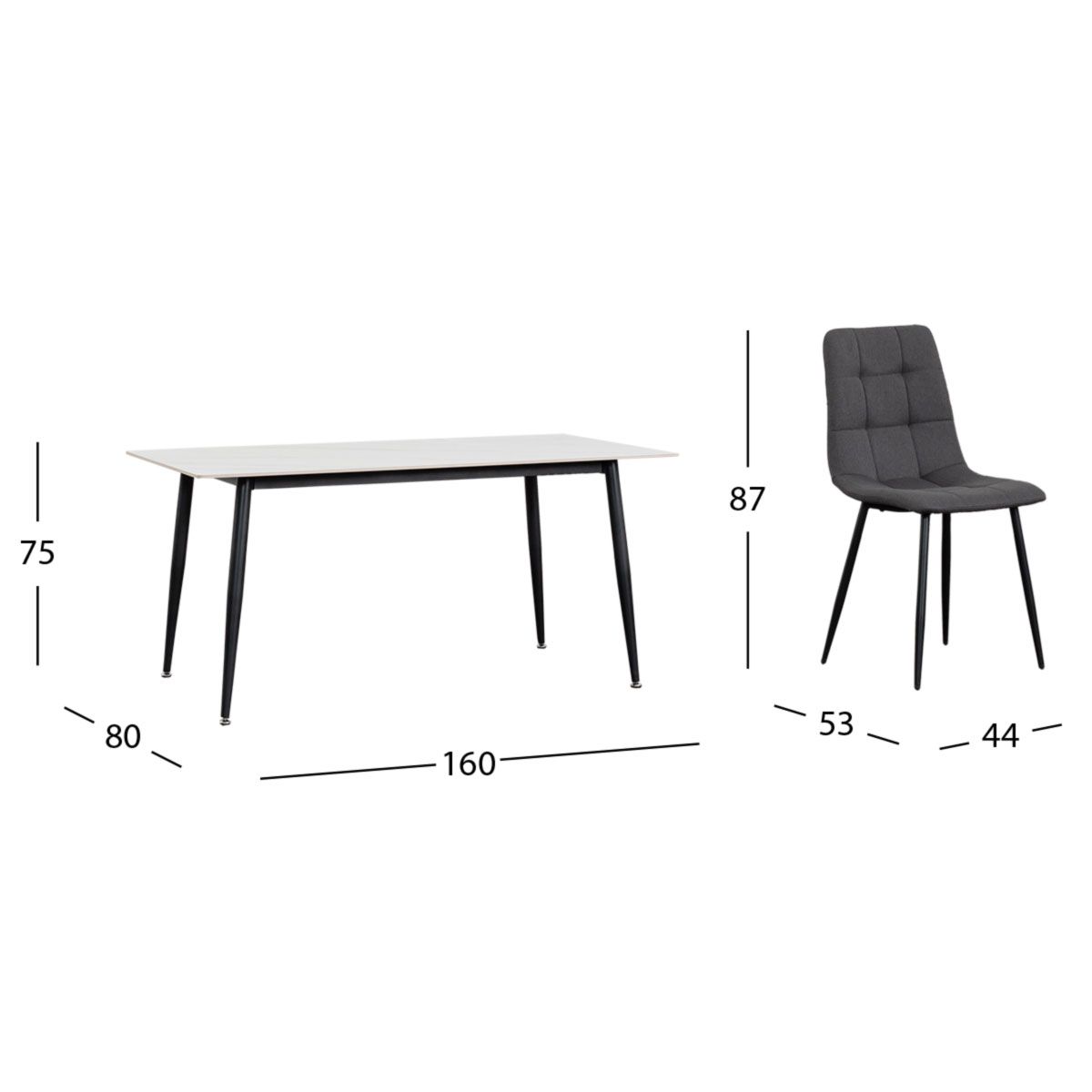 Comedor Rectangular Clever Gris Oxford 7 Piezas