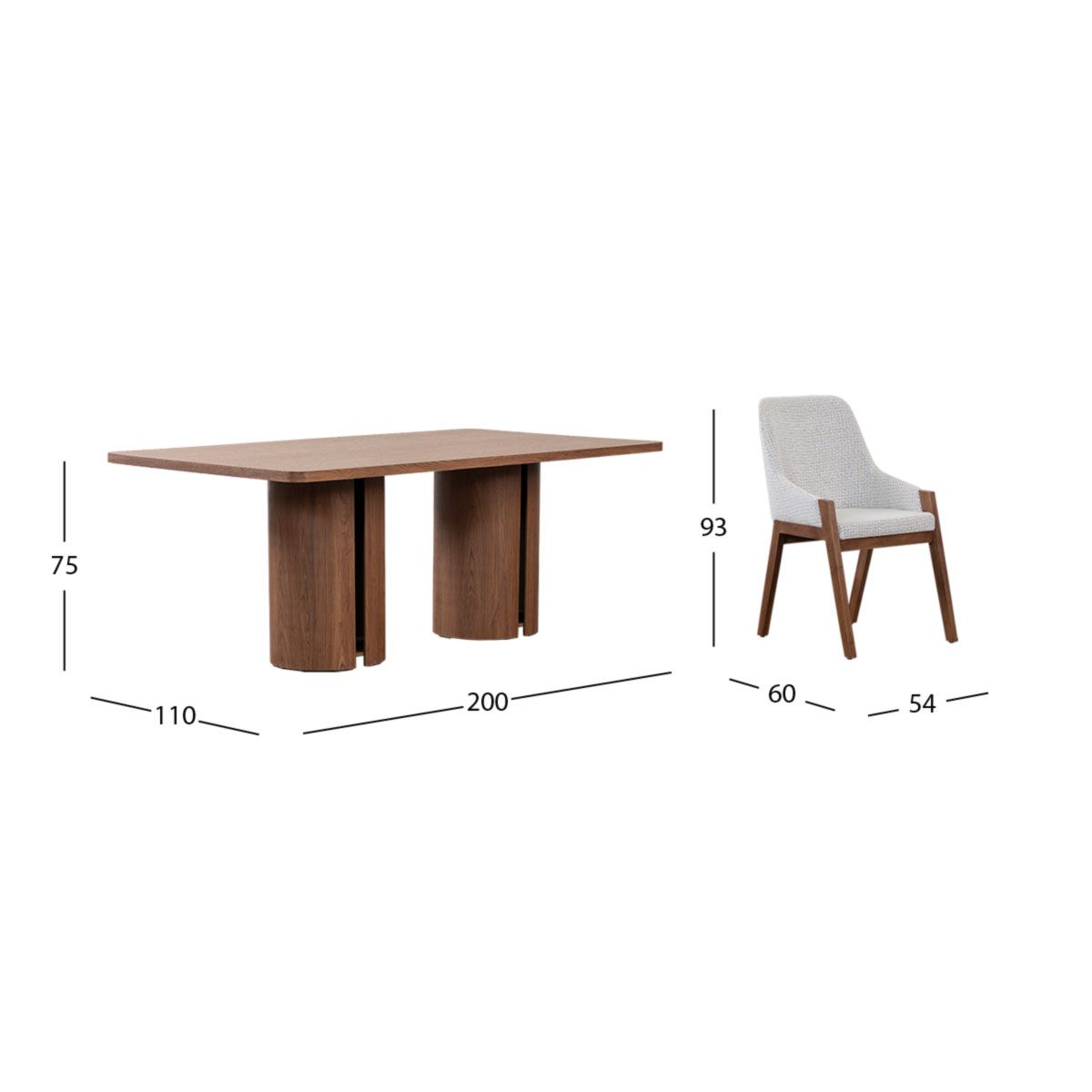 Comedor Rectangular Abu Dabi Café 7 Piezas