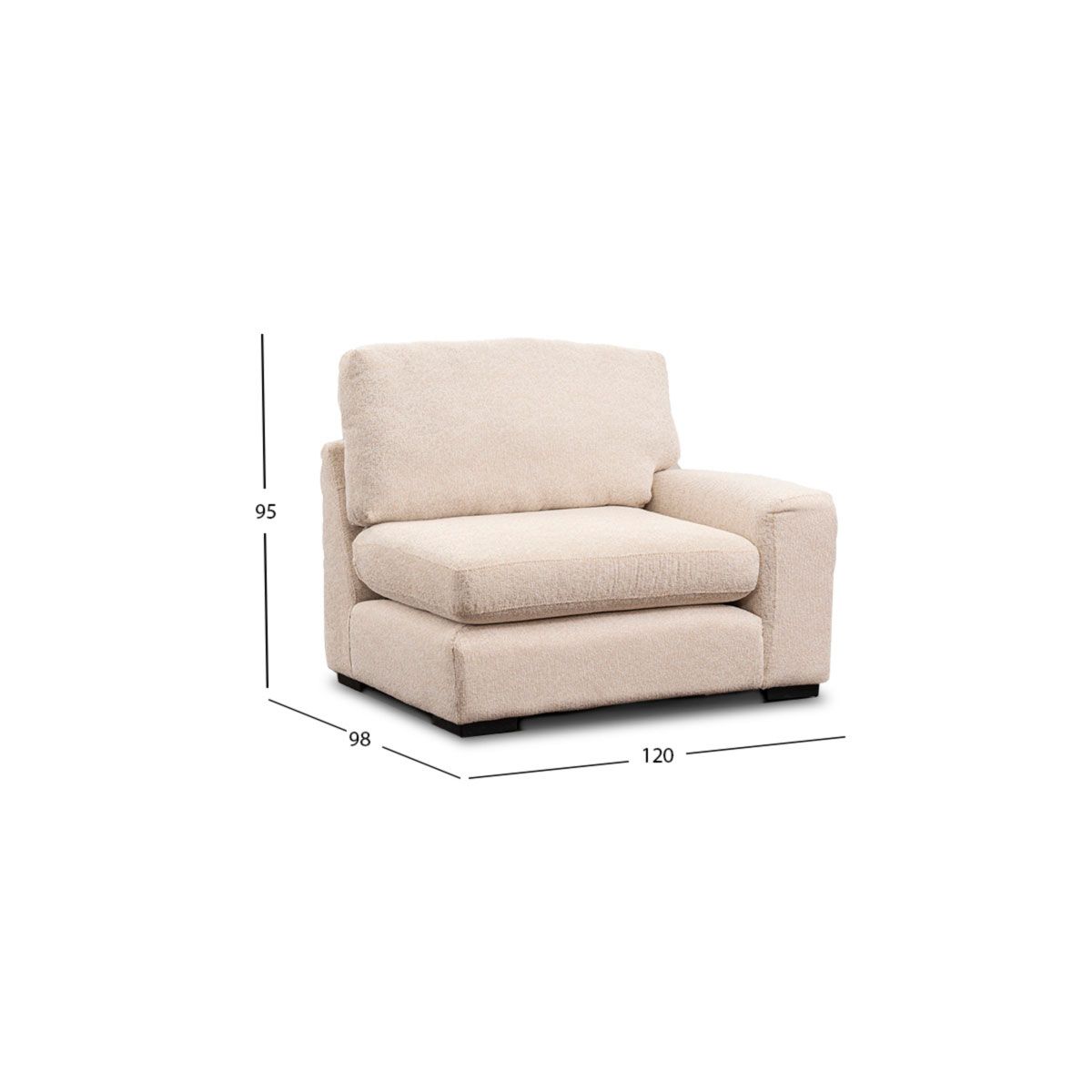 Sillón Con Brazo Derecho Creta Plus Algodón