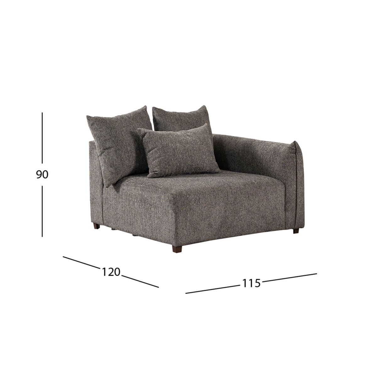 Sillón Brazo Derecho Molarin CL Gris Oscuro