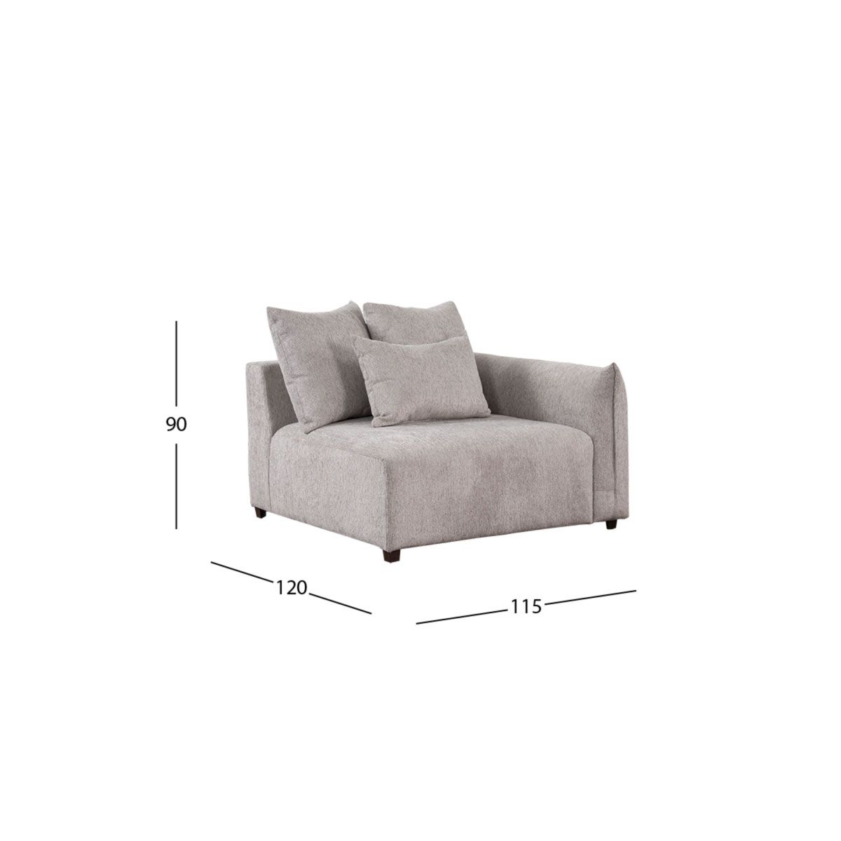 Sillón Brazo Derecho Molarin CL Gris