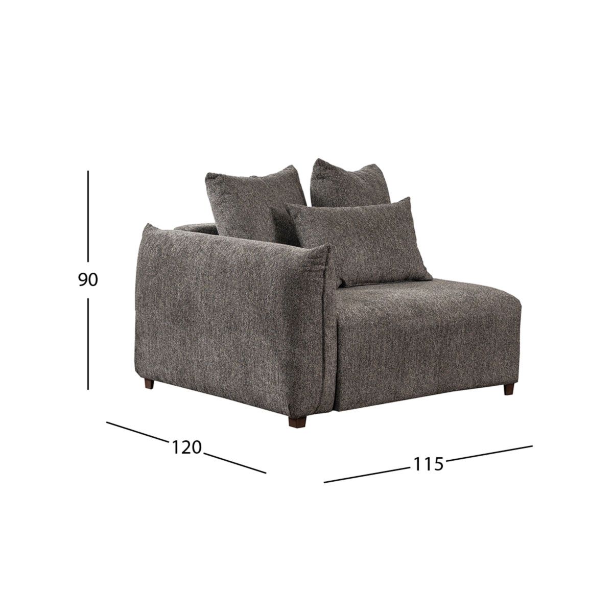 Sillón Brazo Izquierdo Molarin CL Gris Oscuro