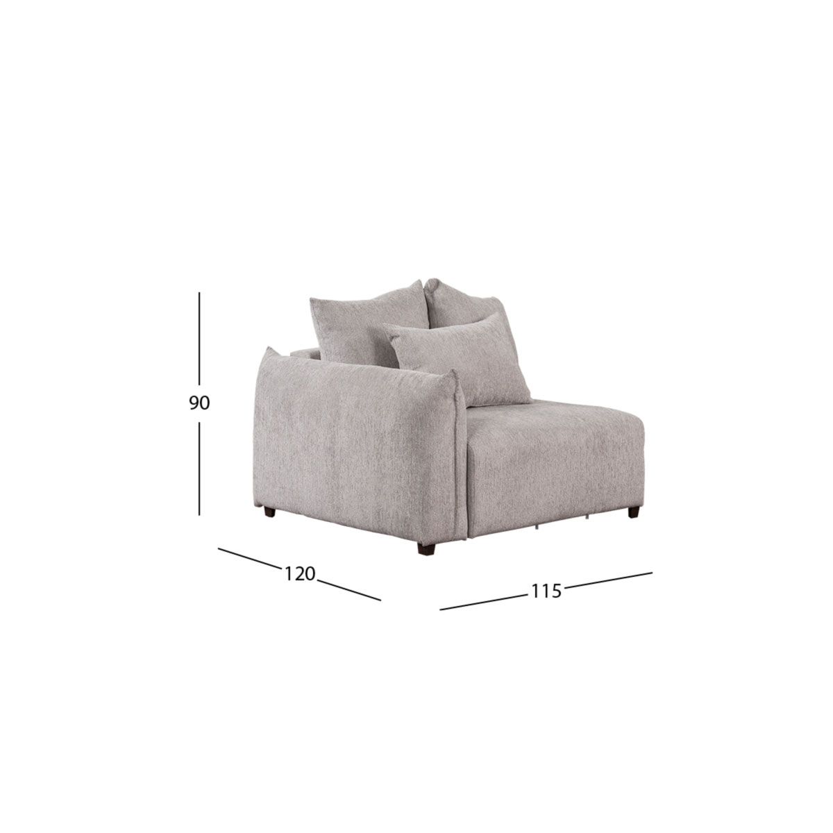 Sillón Brazo Izquierdo Molarin CL Gris