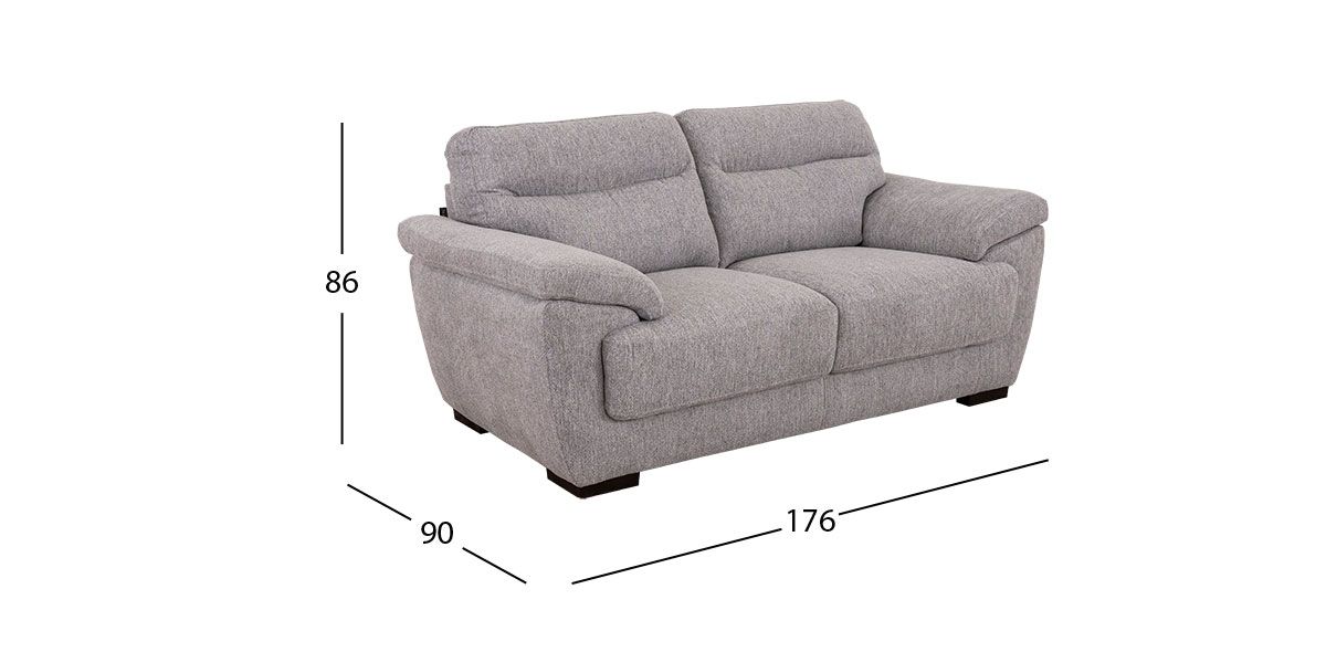 Sofá 2 Plazas Baldi Promo Gris (Boal)