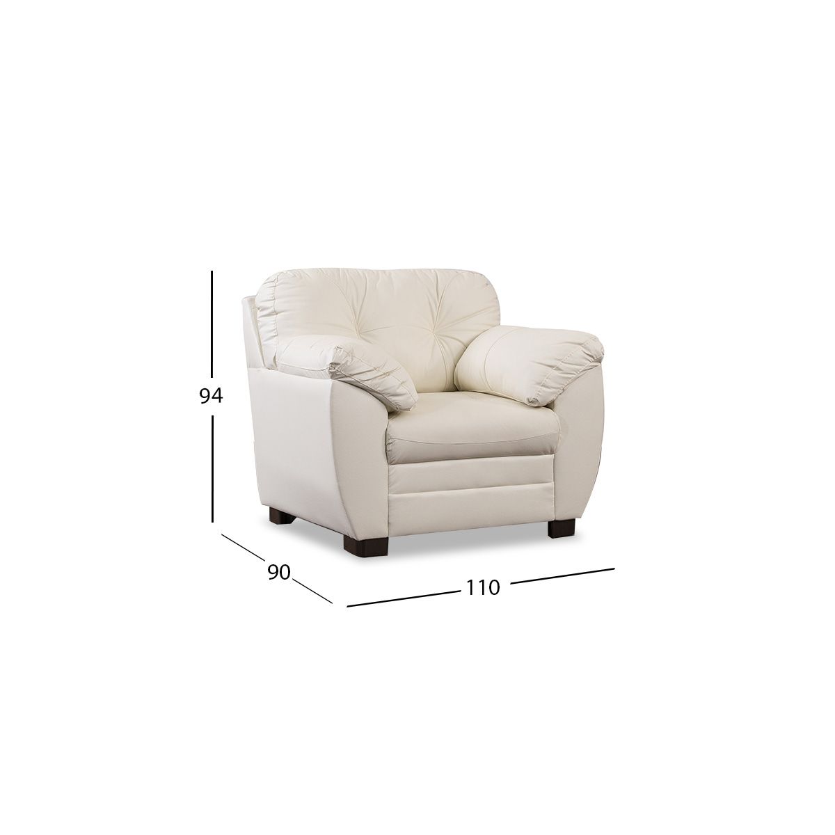 Sillón Piel Derby Blanco