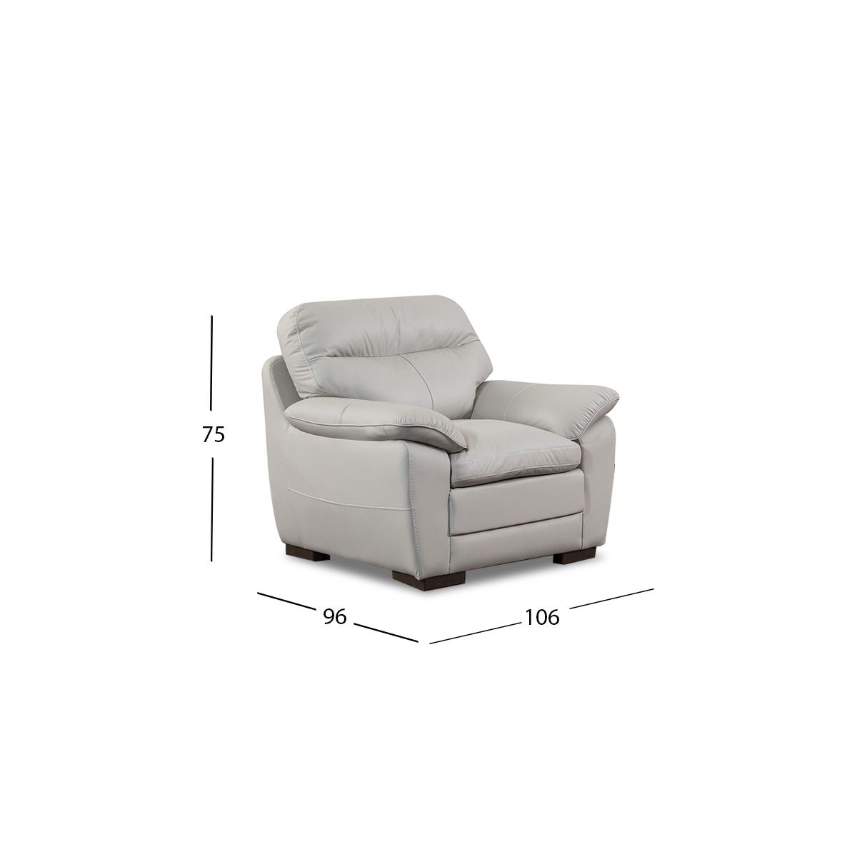 Sillón Piel Match Angels Gris (Boal)