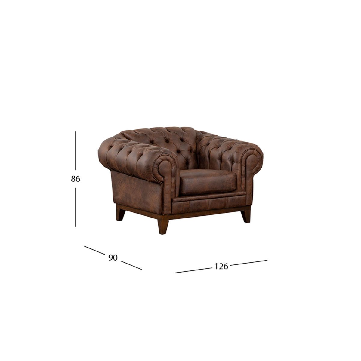 Sillón Bonded Leather Begonia Café