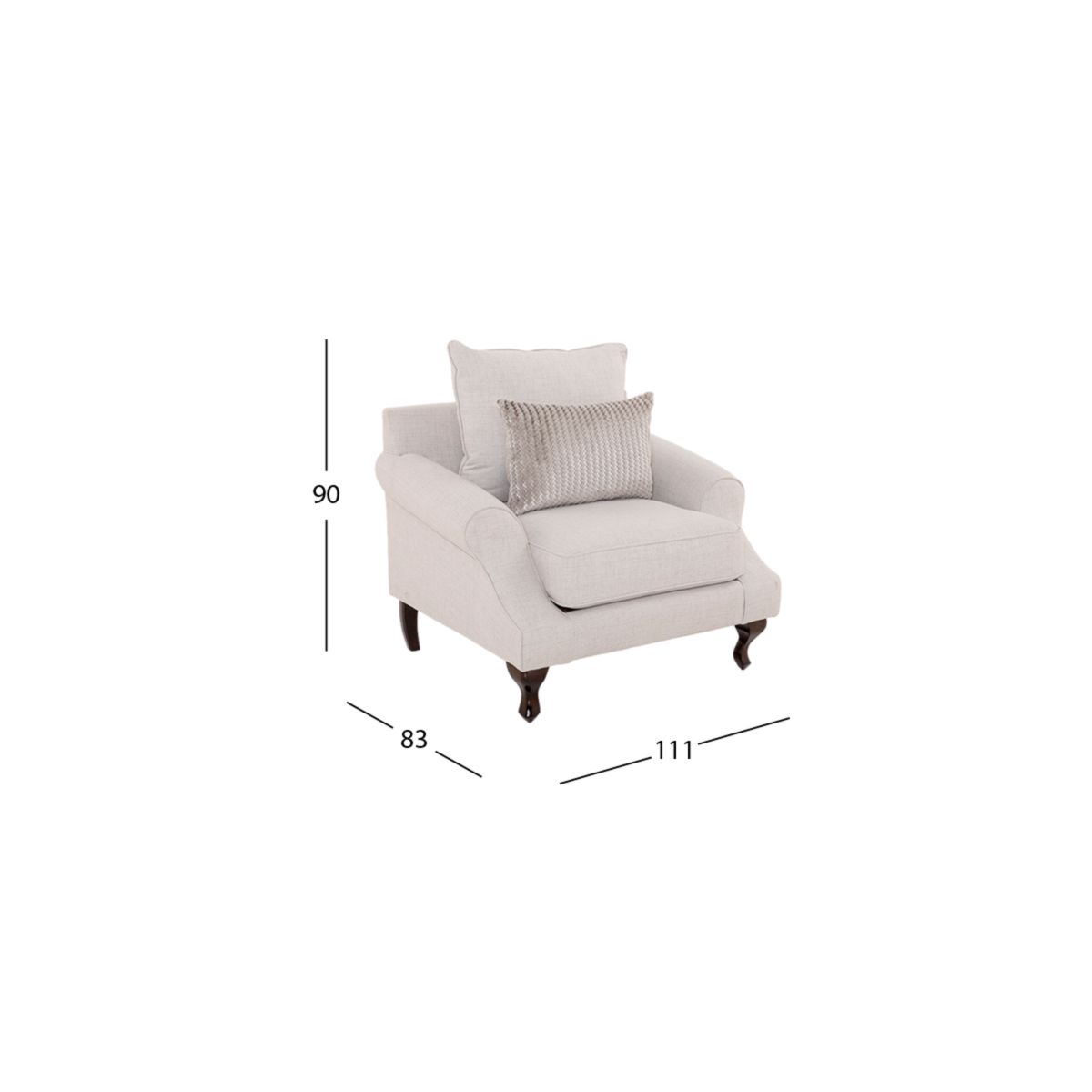 Sillón James Fiora Ecru Blanco