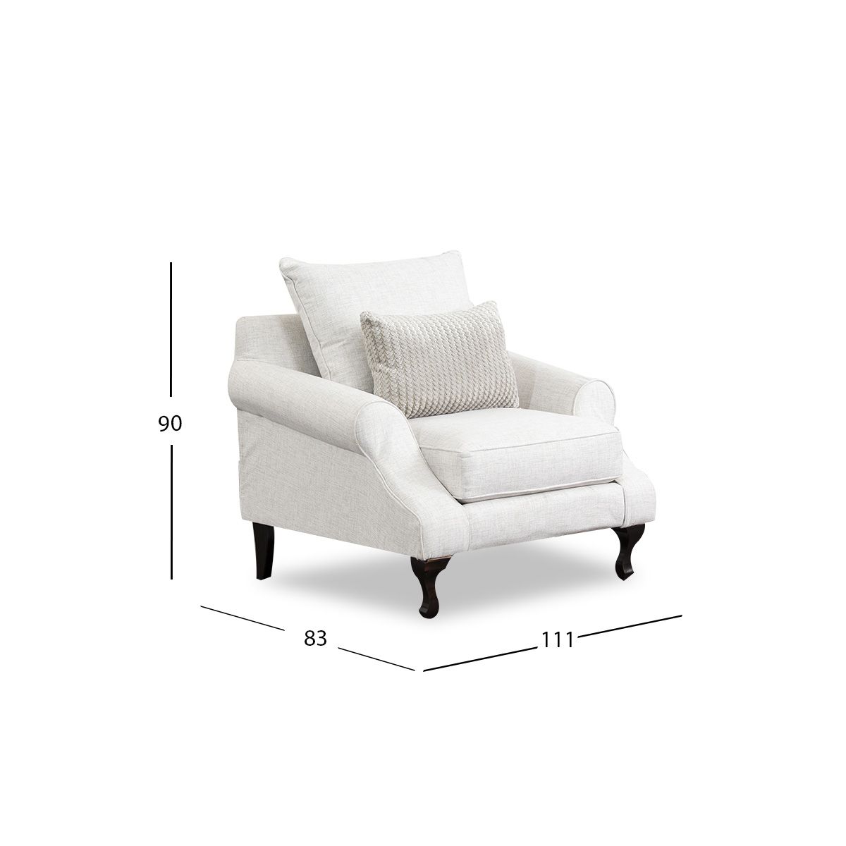 Sillón James Fiora Ecru Blanco
