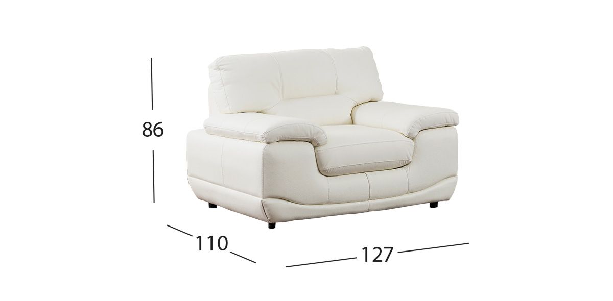 Sillón Piel Match Lazzio Blanco  (Boal)