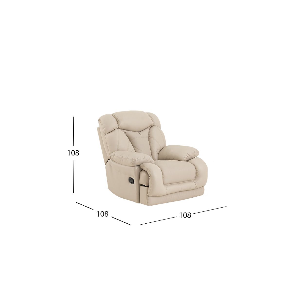 Sillón Reclinable Con Sistema Giratorio Lake Beige