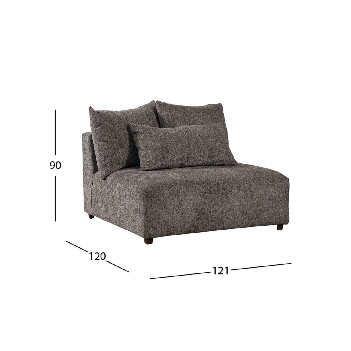 Sillón Sin Brazos Molarin CL Gris Oscuro