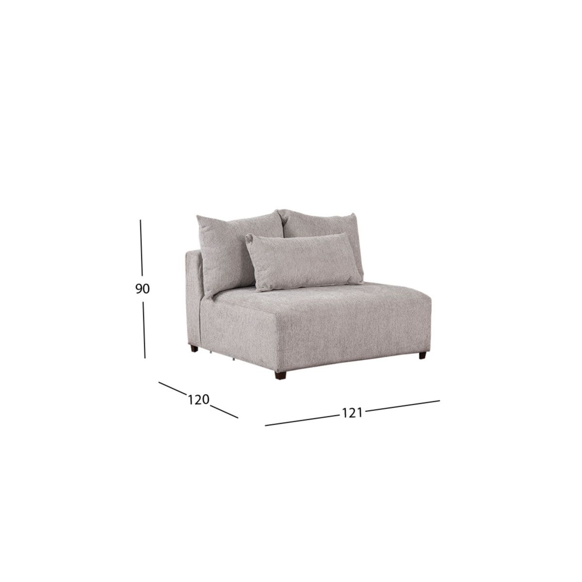 Sillón Sin Brazos Molarin CL Gris