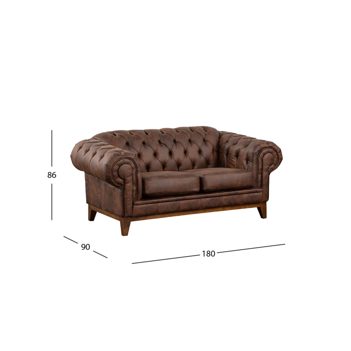 Sofá 2 Plazas Bonded Leather Begonia Café