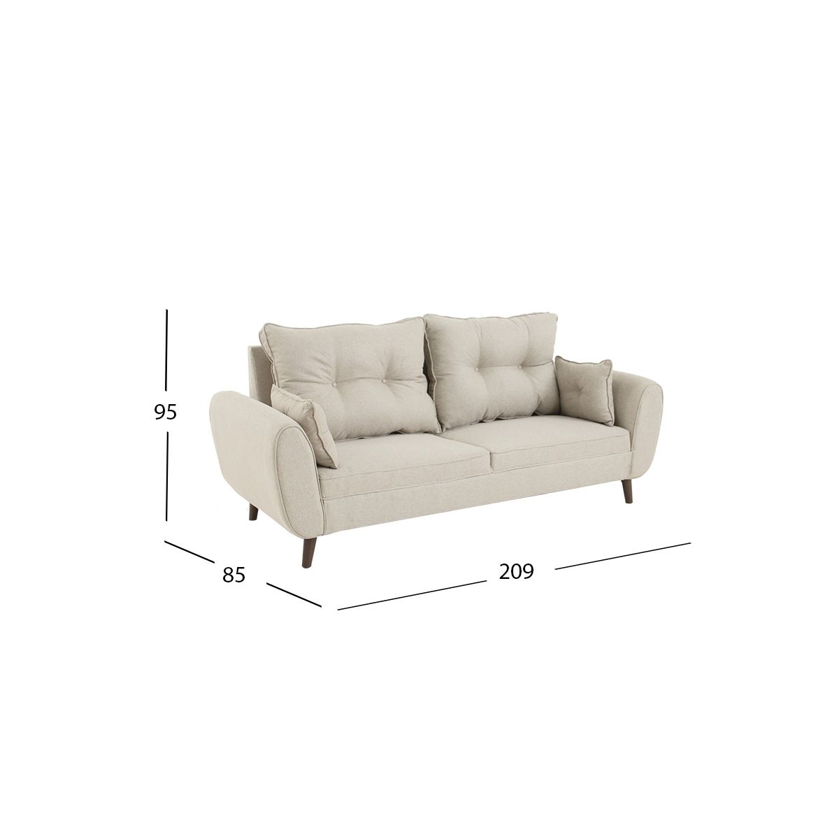 Sofá 3 Plazas Aria Beige