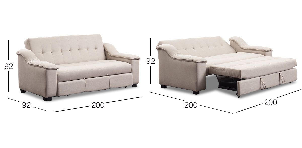 Sofá Cama Convertible Jazmín Memory Foam Beige