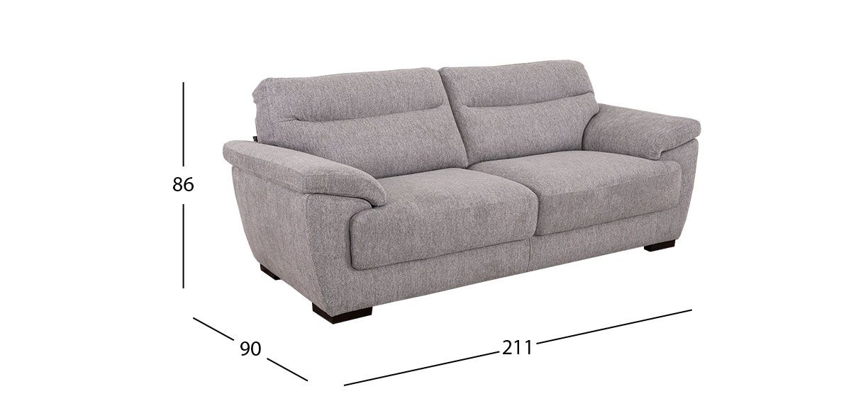 Sofá 3 Plazas Baldi Promo Gris (Boal)