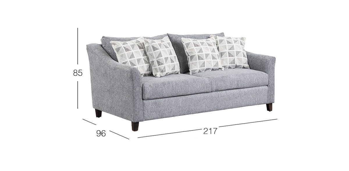 Sofá 3 Plazas Geovanna Gris