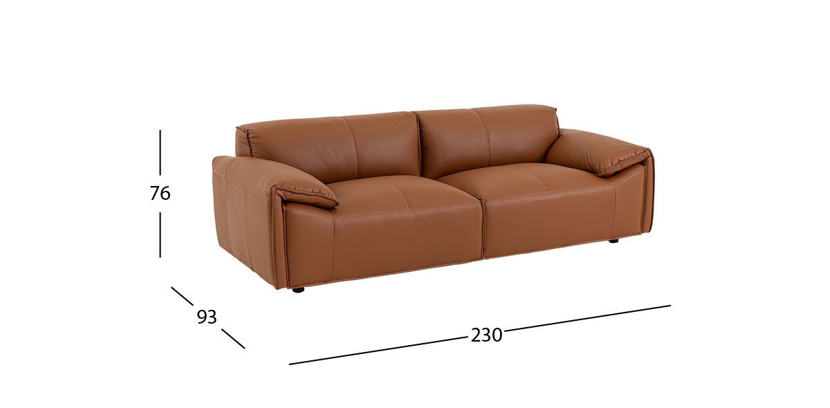 Sofá 3 Plazas Piel Meyer Café