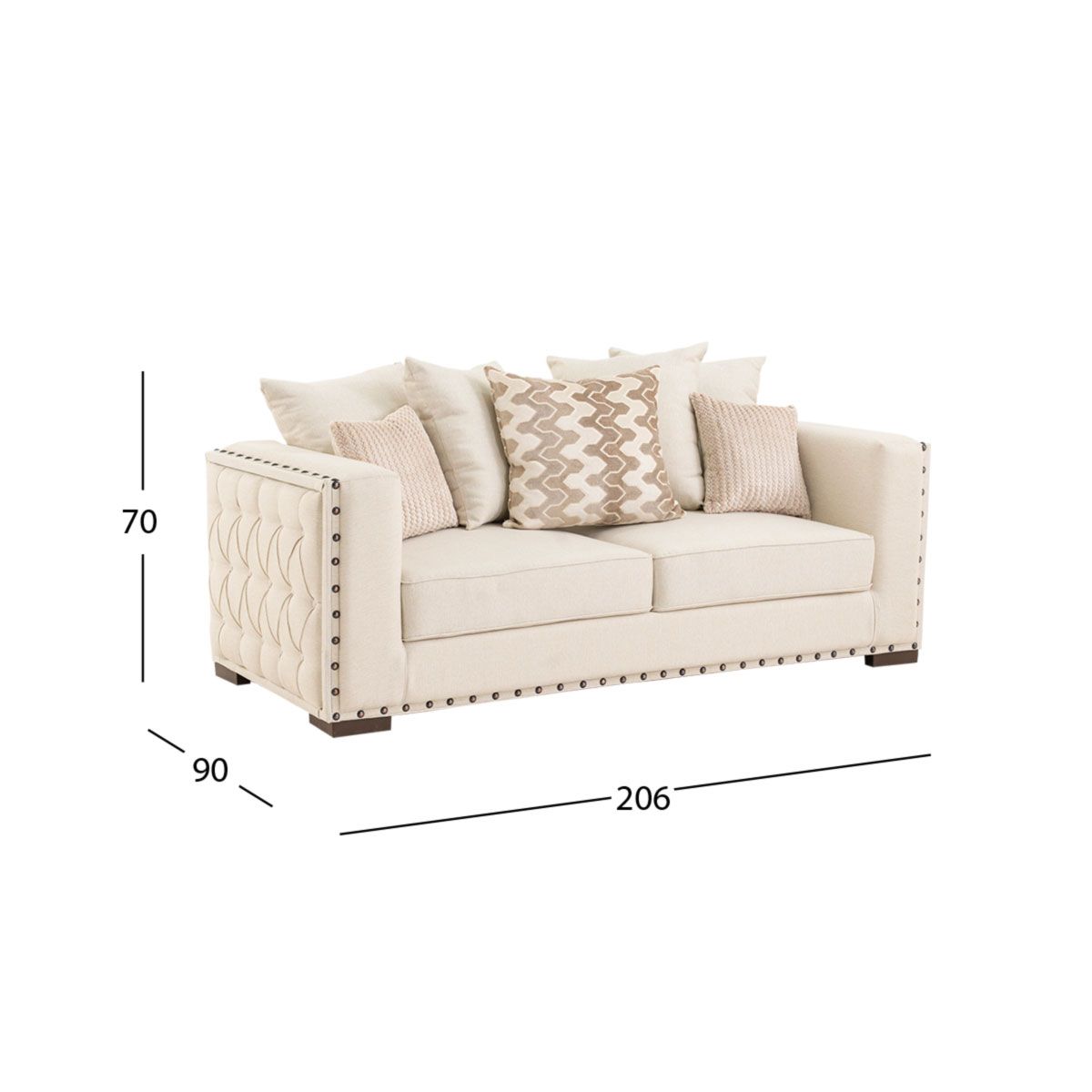 Sofá 3 Plazas Morris Ivory