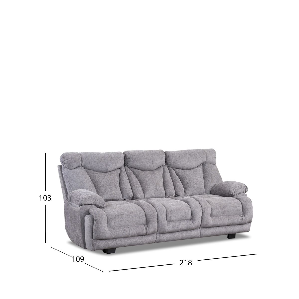 Sofá 3 Plazas Kralice Leonore Gris