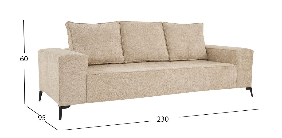 Sofá 3 Plazas Narvik Beige