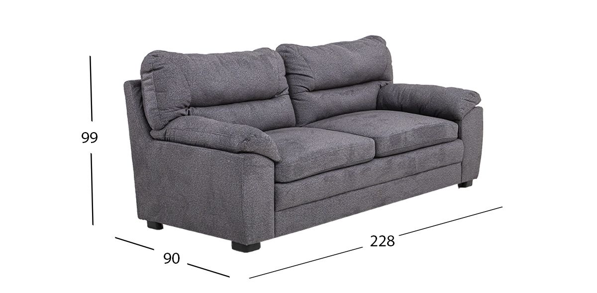 Sofá 3 Plazas Balam Gris Smoke