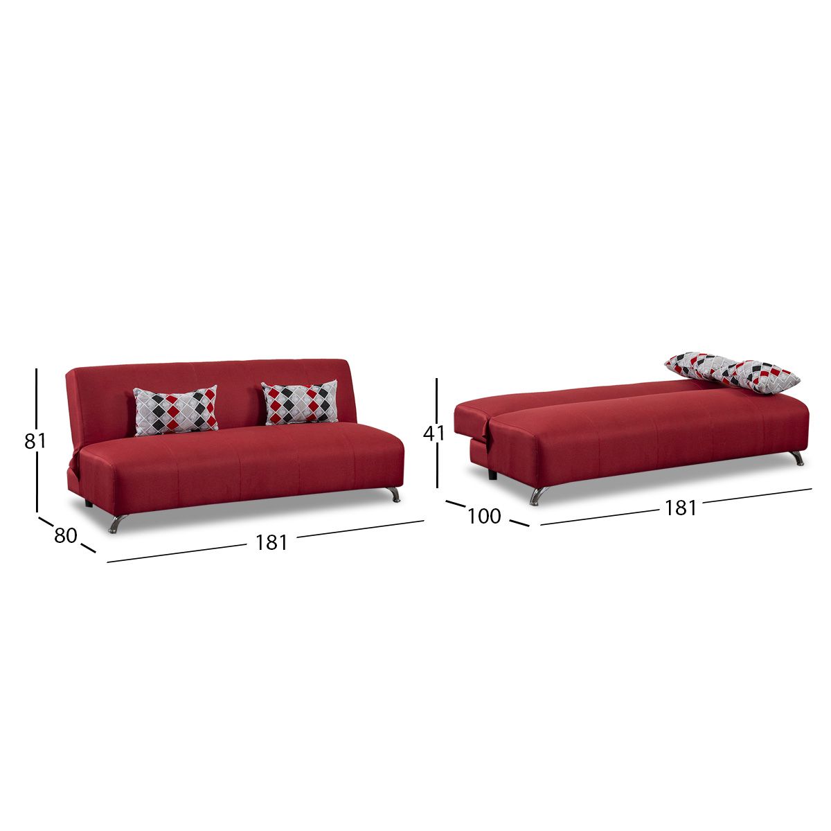 Sofá Cama Aster Rojo Sangría
