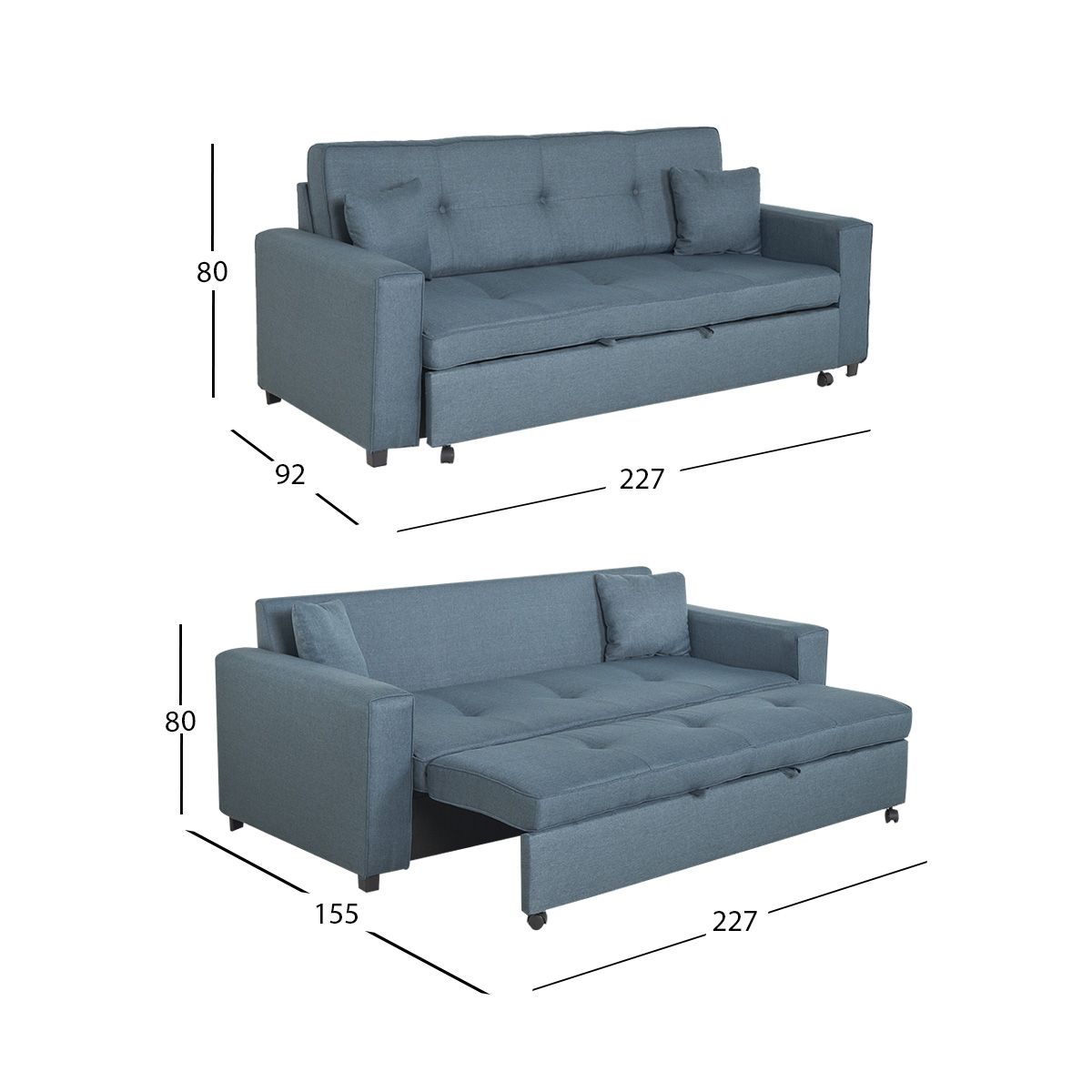 Sofá Cama Gales Azul Denim