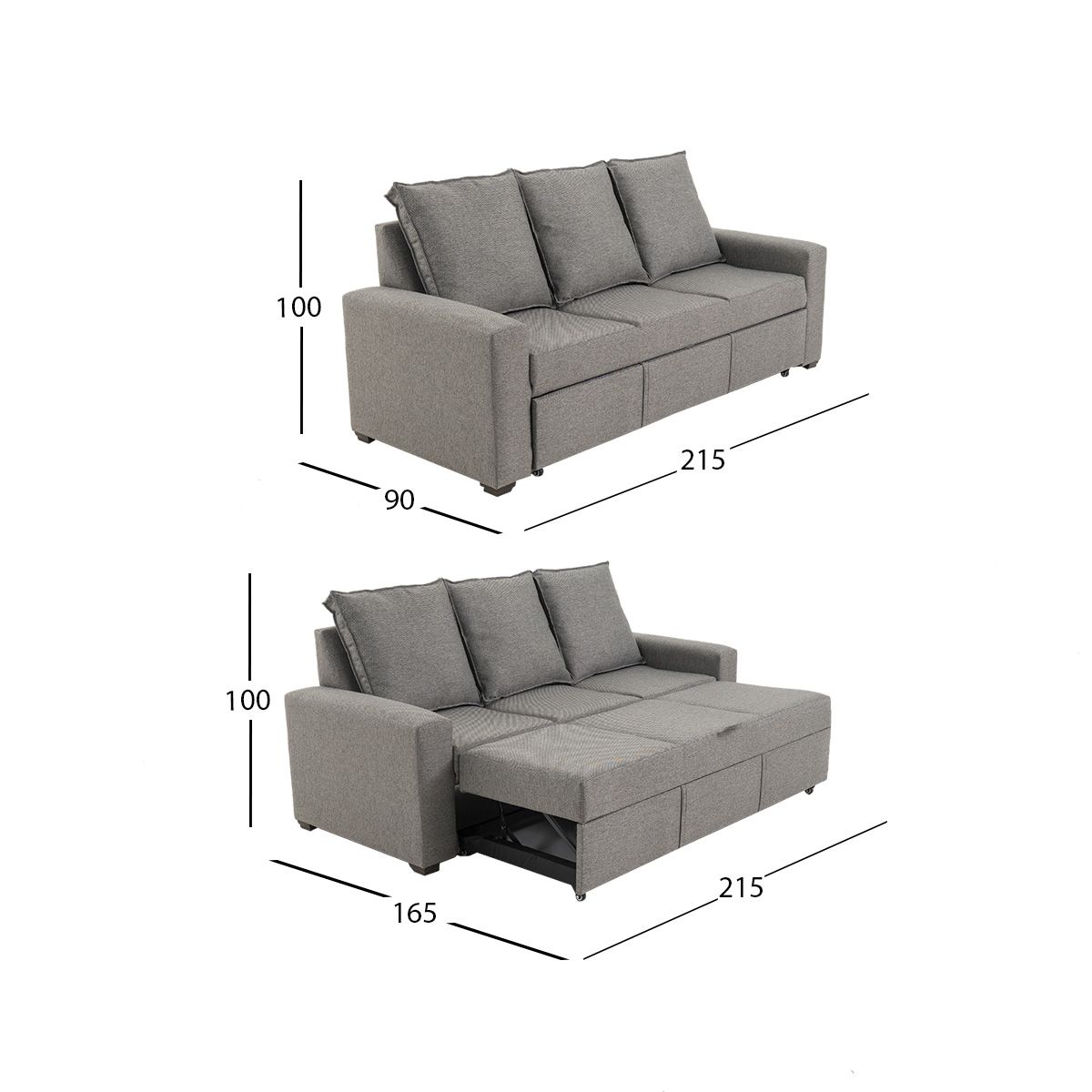 Sofá Cama Toronto New Gris