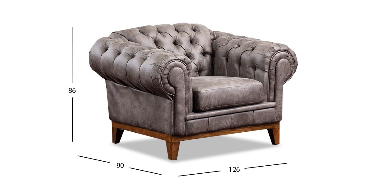 Sillón Bonded Leather Begonia Gris