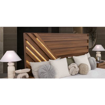 Cabecera Con Luz King Size Doha Café