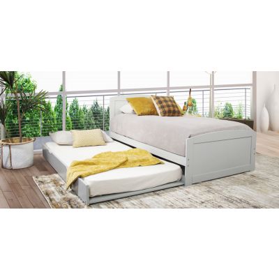 Cama Individual Con Cama Baja Tommy PL Gris