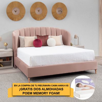 Cama King Size Anika Rosa