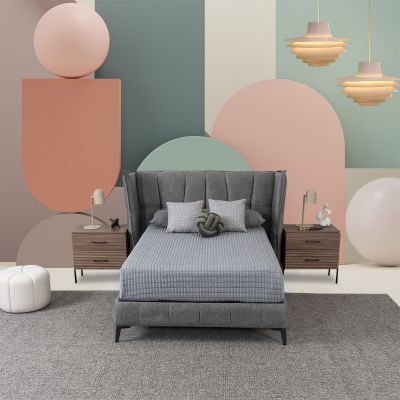 Cama Matrimonial Samba Gris