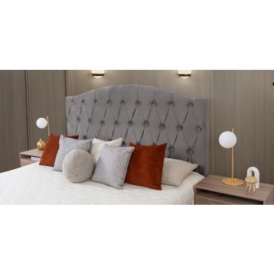 Cabecera King Size Terciopelo Zhola Gris