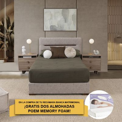 Cama Matrimonial Bianca Beige