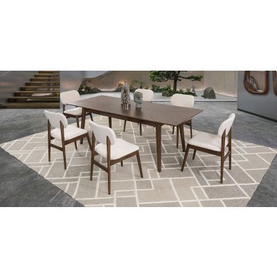 Comedor Con Extensión Toulouse Beige 7 Piezas