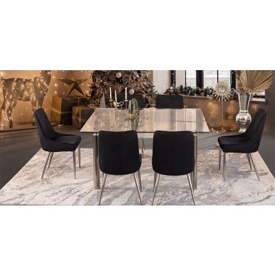 Comedor Cuadrado Enkel II Negro 7 Piezas